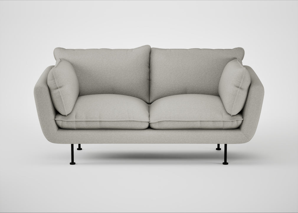 Allora 2 Seater Sofa Melton Wool Limestone / Black