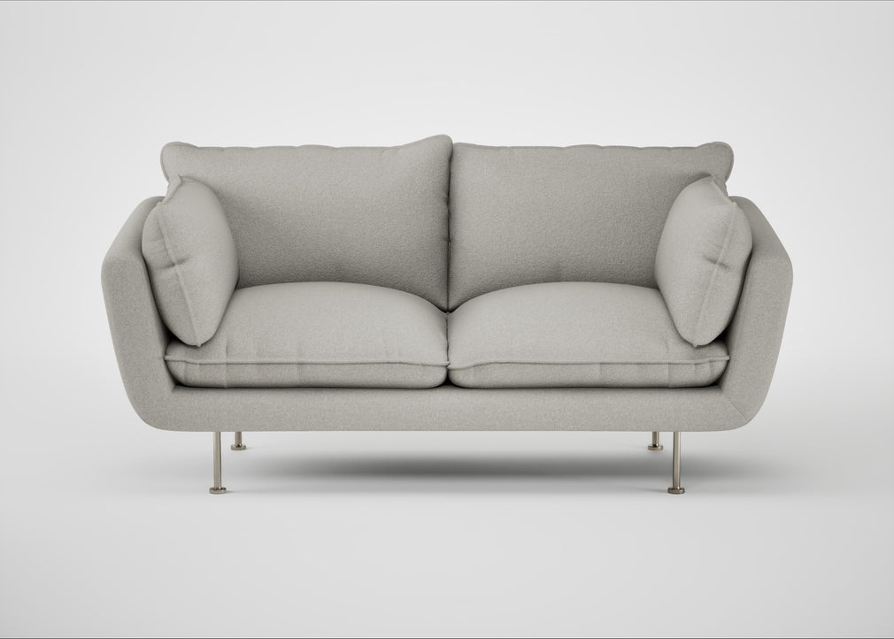 Allora 2 Seater Sofa Melton Wool Limestone / Stainless Steel