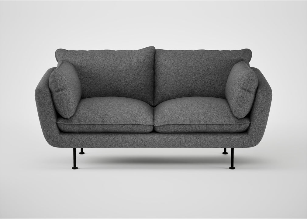 Allora 2 Seater Sofa Melton Wool Shale / Black