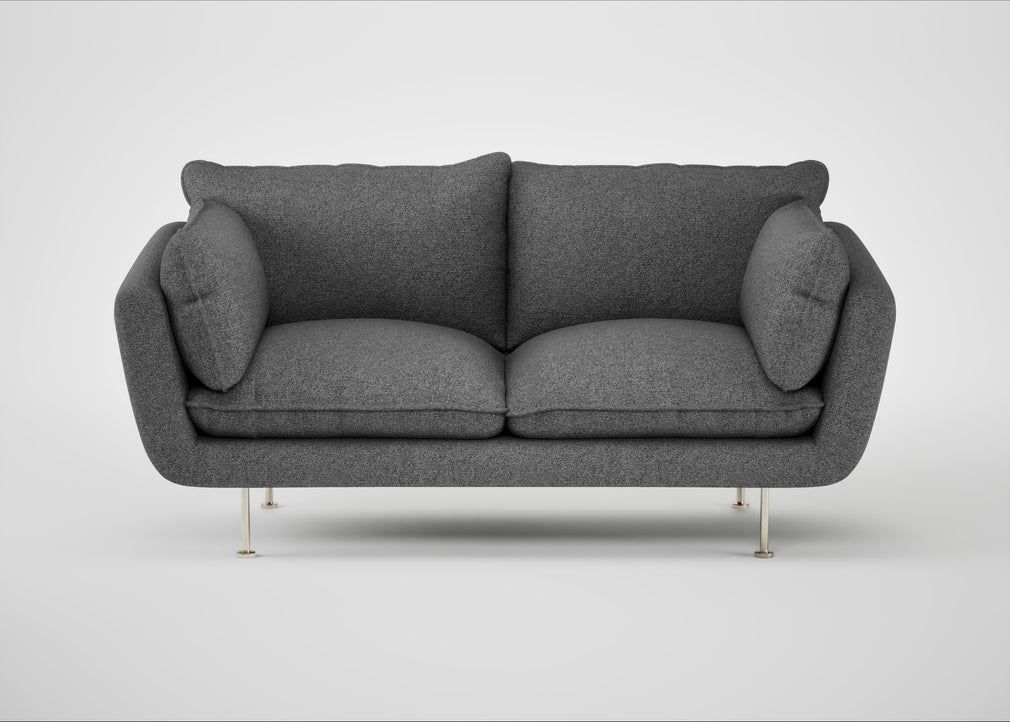Allora 2 Seater Sofa Melton Wool Shale / Stainless Steel