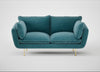 Allora 2 Seater Sofa Smart Luxe Velvet Airforce Blue / Brass