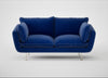 Allora 2 Seater Sofa Smart Luxe Velvet Azure / Stainless Steel