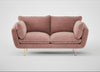 Allora 2 Seater Sofa Smart Luxe Velvet Dusky Pink / Brass