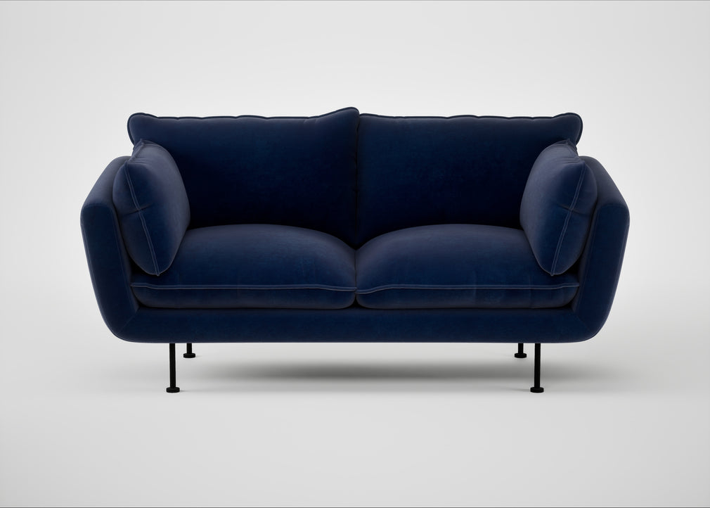 Allora 2 Seater Sofa Smart Luxe Velvet Midnight / Black