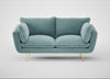 Allora 2 Seater Sofa Smart Luxe Velvet Mineral Blue / Brass