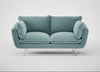 Allora 2 Seater Sofa Smart Luxe Velvet Mineral Blue / Stainless Steel
