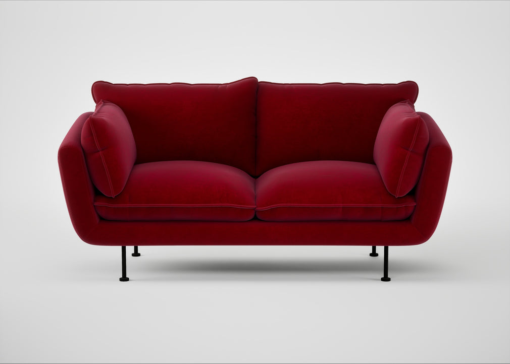 Allora 2 Seater Sofa Smart Luxe Velvet Mulberry / Black