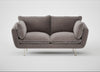 Allora 2 Seater Sofa Smart Luxe Velvet Mushroom / Stainless Steel