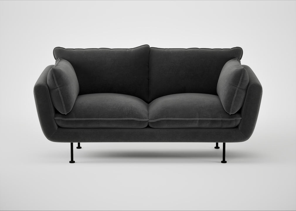 Allora 2 Seater Sofa Smart Luxe Velvet Nickel / Black