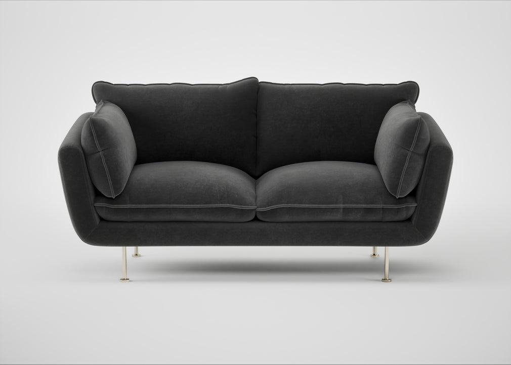 Allora 2 Seater Sofa Smart Luxe Velvet Nickel / Stainless Steel