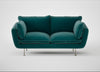 Allora 2 Seater Sofa Smart Luxe Velvet Ocean Green / Stainless Steel