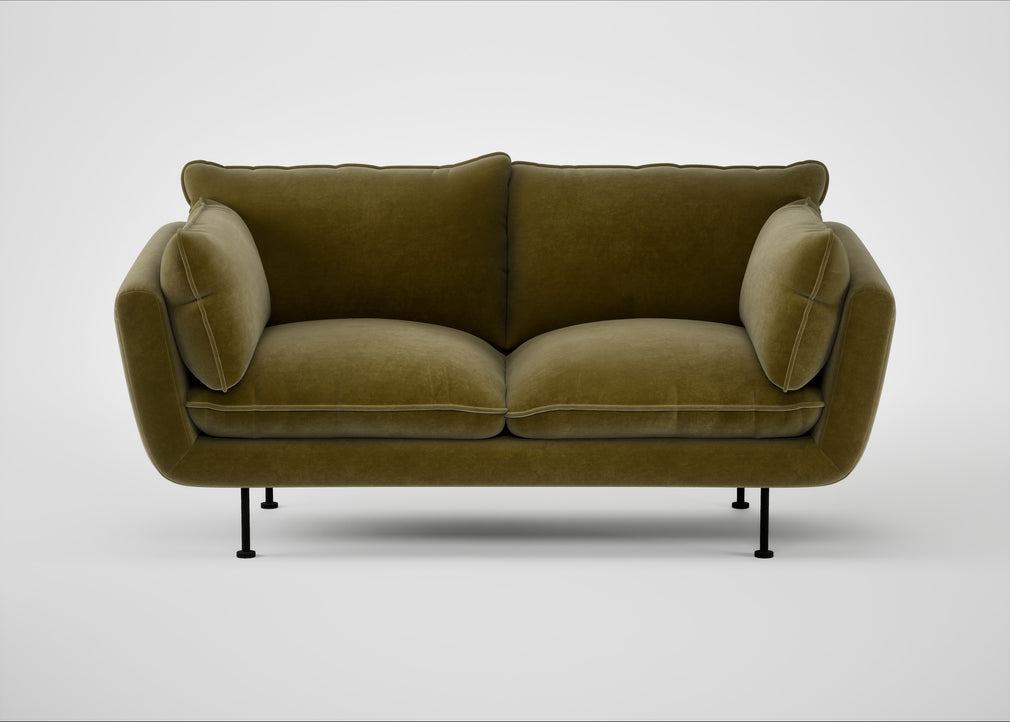 Allora 2 Seater Sofa Smart Luxe Velvet Peridot / Black