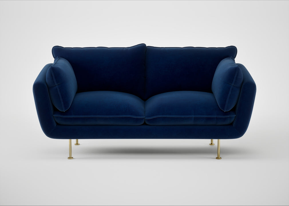 Allora 2 Seater Sofa Smart Velvet Dusk / Brass