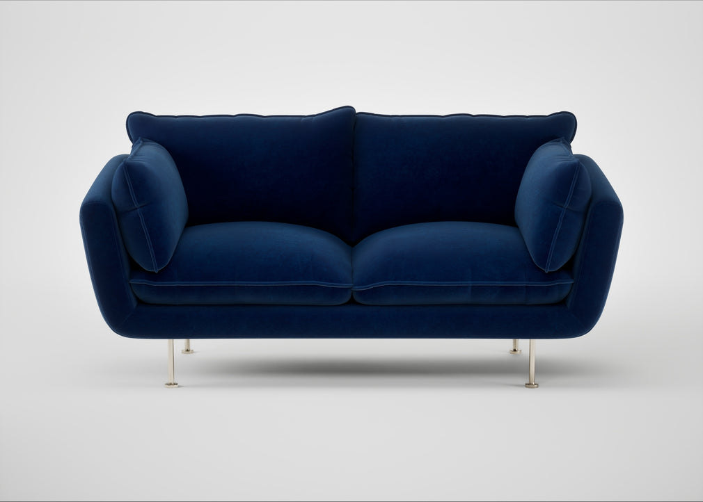 Allora 2 Seater Sofa Smart Velvet Dusk / Stainless Steel
