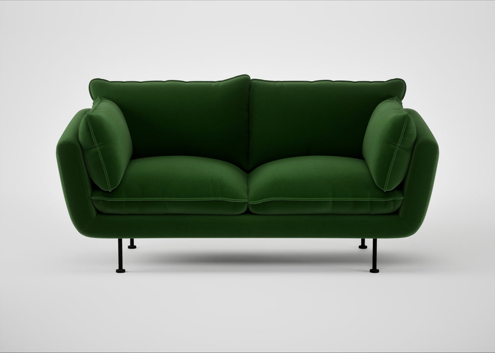 Allora 2 Seater Sofa Smart Velvet Forest / Black
