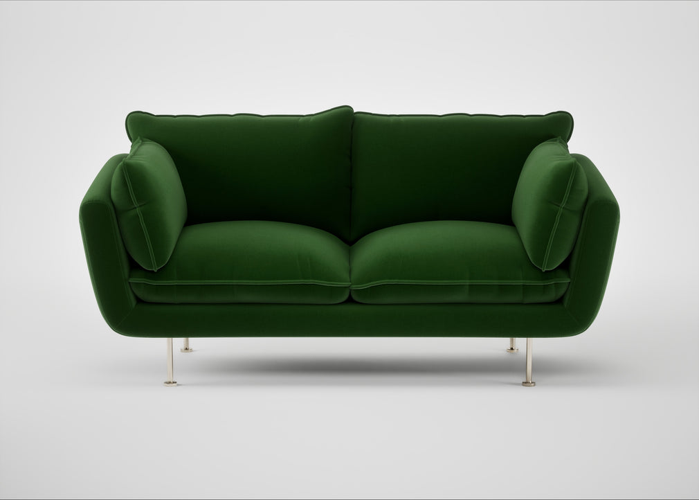 Allora 2 Seater Sofa Smart Velvet Forest / Stainless Steel