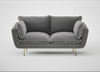 Allora 2 Seater Sofa Smart Velvet Mercury / Brass