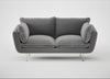 Allora 2 Seater Sofa Smart Velvet Mercury / Stainless Steel