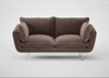 Allora 2 Seater Sofa Smart Velvet Mouse / Stainless Steel