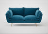Allora 2 Seater Sofa Smart Velvet Ocean Blue / Brass