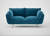 Allora 2 Seater Sofa Smart Velvet Ocean Blue / Stainless Steel