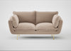Allora 2 Seater Sofa Smart Velvet Pebble / Brass