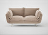 Allora 2 Seater Sofa Smart Velvet Pebble / Stainless Steel