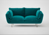 Allora 2 Seater Sofa Smart Velvet Petrol / Stainless Steel