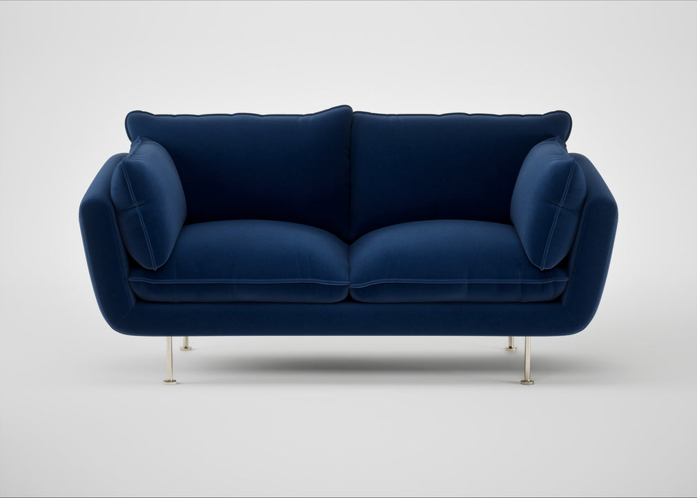 Allora 2 Seater Sofa Cotton Velvet Midnight / Stainless Steel