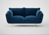 Allora 2 Seater Sofa Cotton Velvet Petrol / Brass