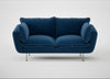Allora 2 Seater Sofa Cotton Velvet Petrol / Stainless Steel