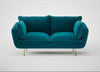 Allora 2 Seater Sofa Cotton Velvet Teal / Brass