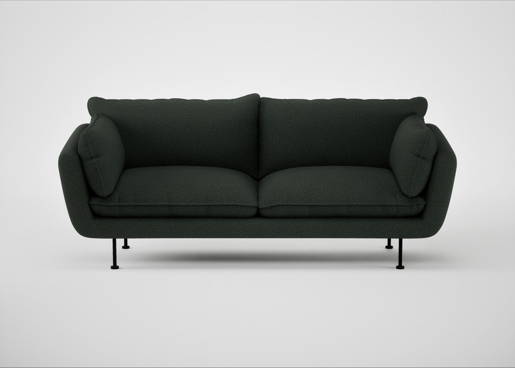 Allora 3 Seater Sofa Boucle Fern / Black