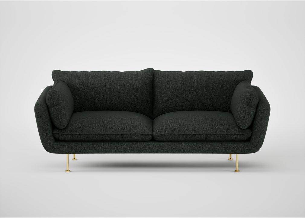 Allora 3 Seater Sofa Boucle Fern / Brass