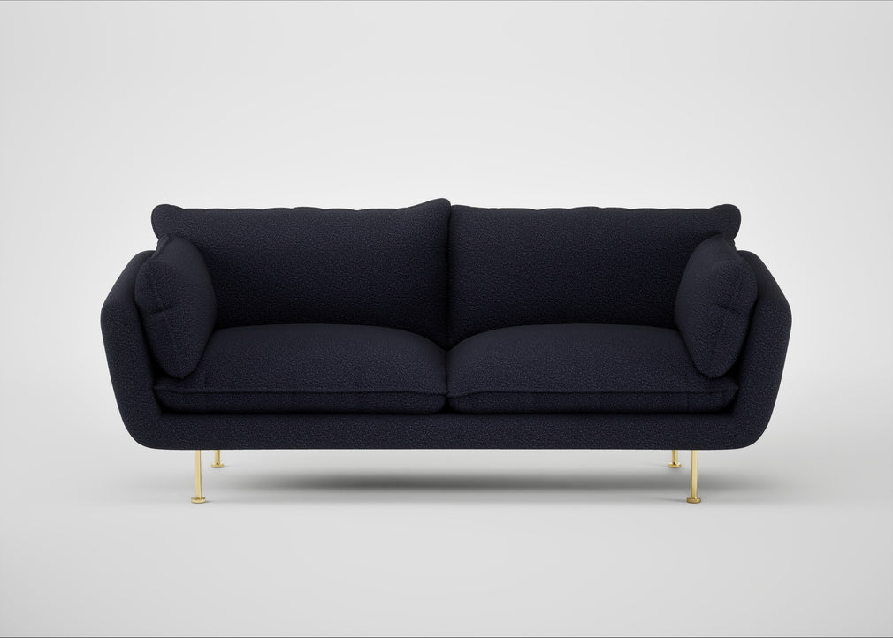 Allora 3 Seater Sofa Boucle Indigo / Brass