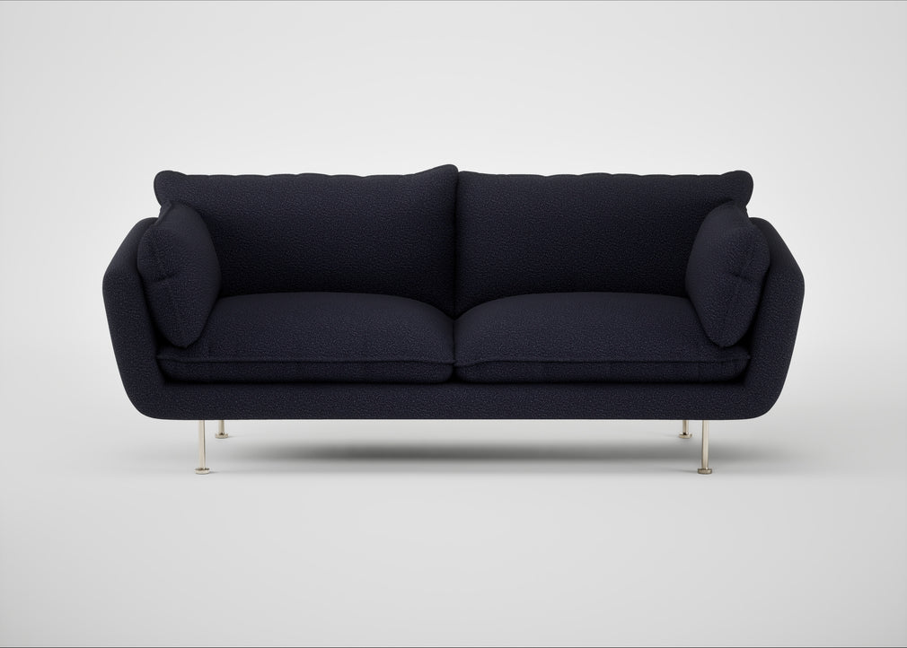 Allora 3 Seater Sofa Boucle Indigo / Stainless Steel