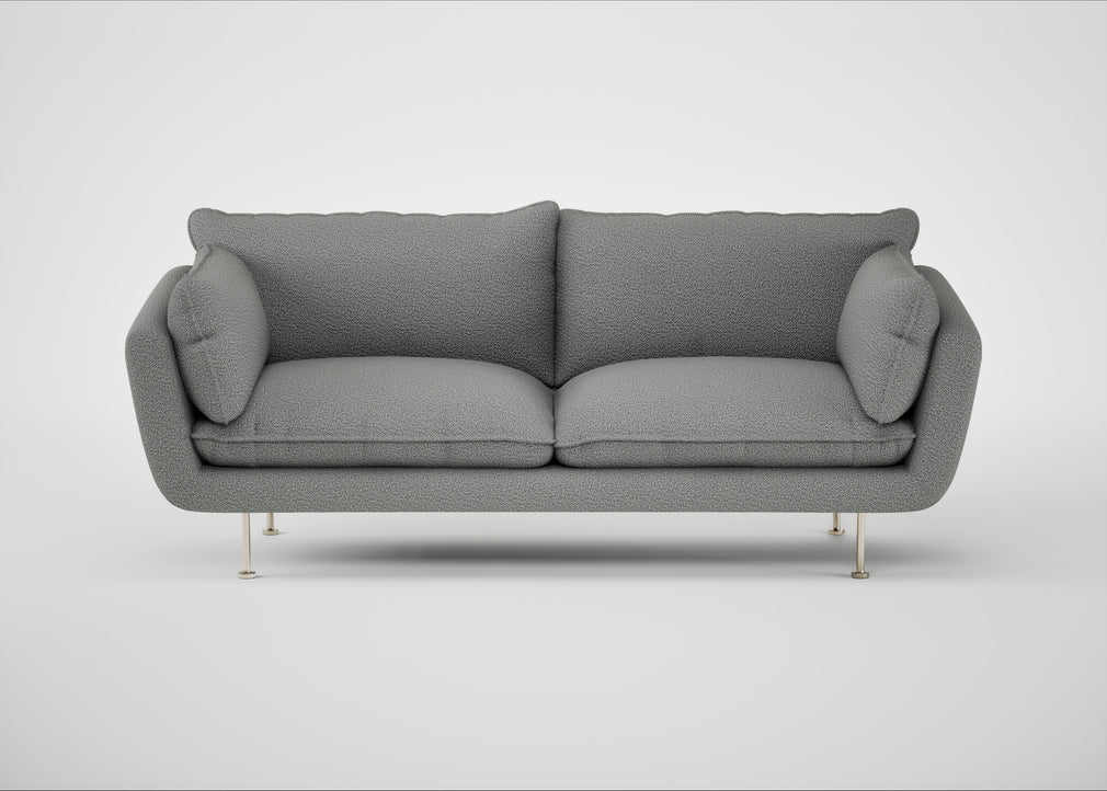 Allora 3 Seater Sofa Boucle Steel / Stainless Steel