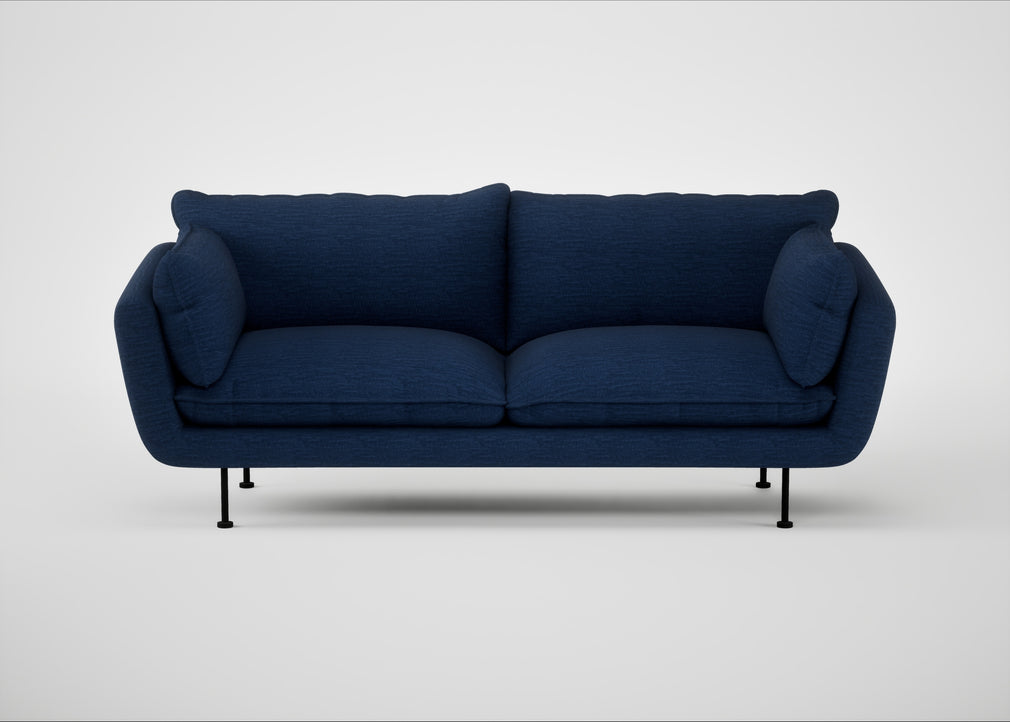 Allora 3 Seater Sofa Broad Weave Lagoon / Black