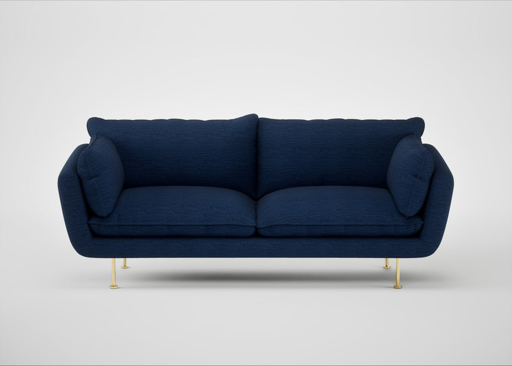 Allora 3 Seater Sofa Broad Weave Lagoon / Brass