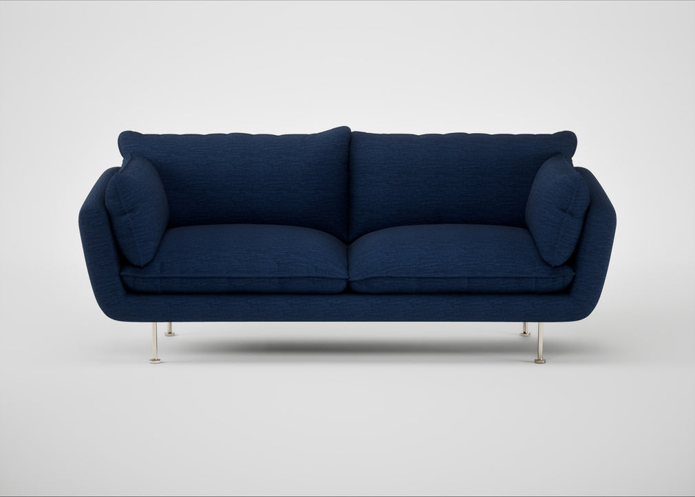 Allora 3 Seater Sofa Broad Weave Lagoon / Stainless Steel