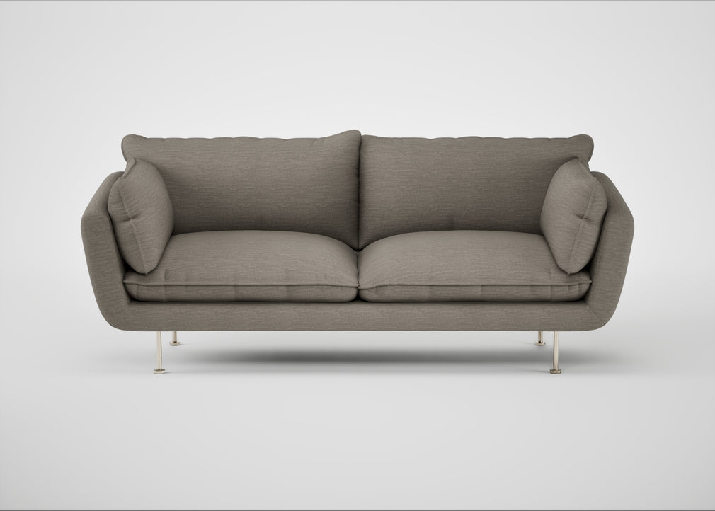 Allora 3 Seater Sofa Broad Weave Pebble / Stainless Steel