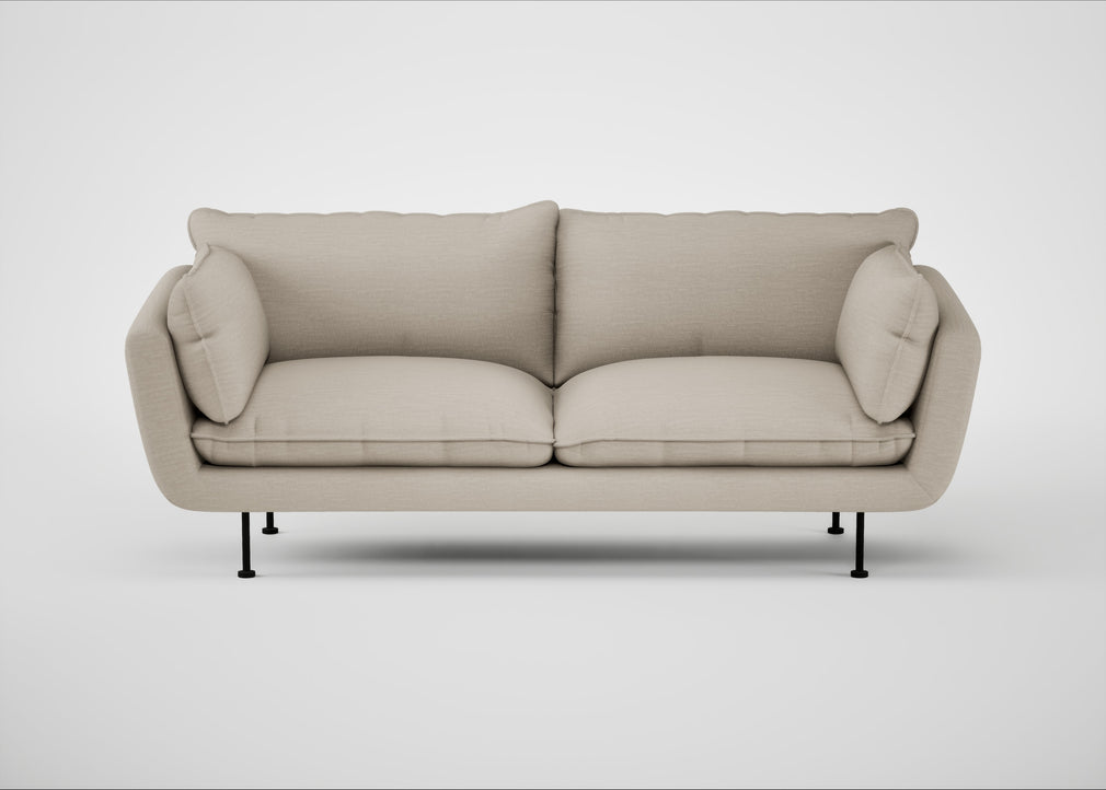 Allora 3 Seater Sofa Broad Weave Putty / Black