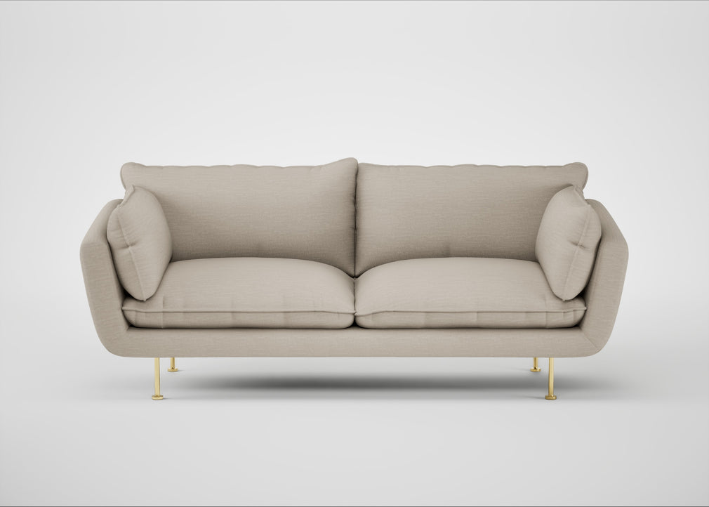 Allora 3 Seater Sofa Broad Weave Putty / Brass