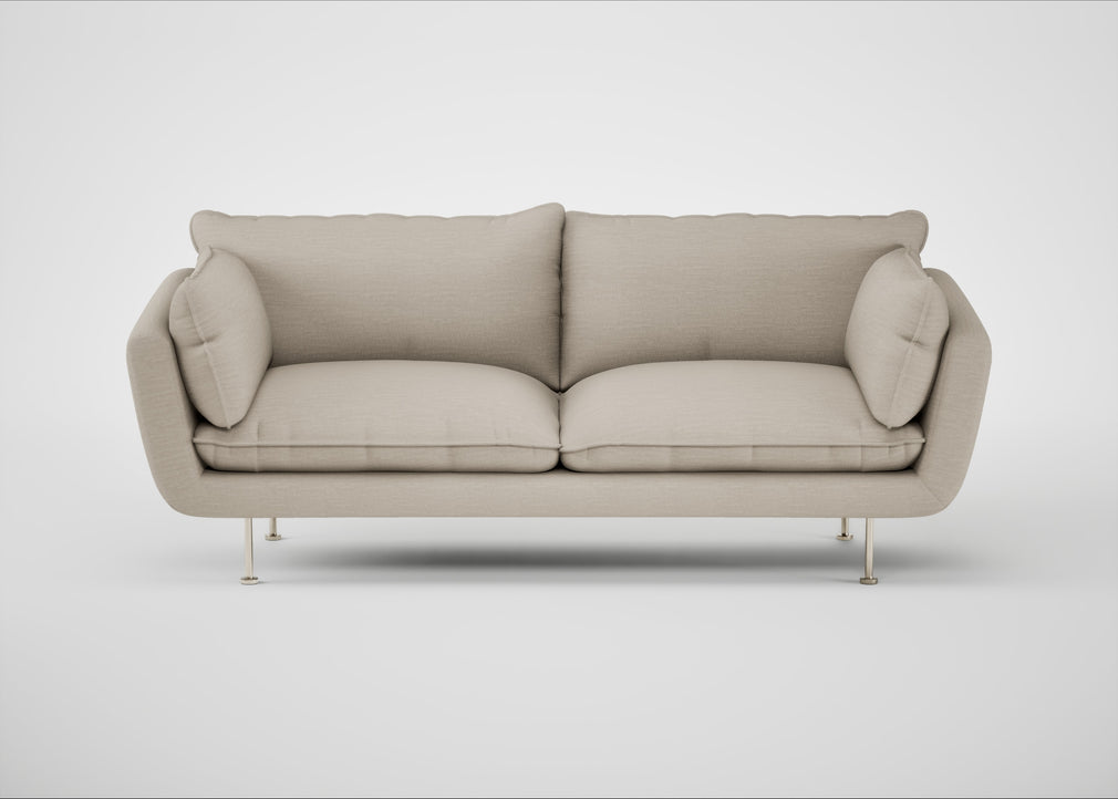 Allora 3 Seater Sofa Broad Weave Putty / Stainless Steel