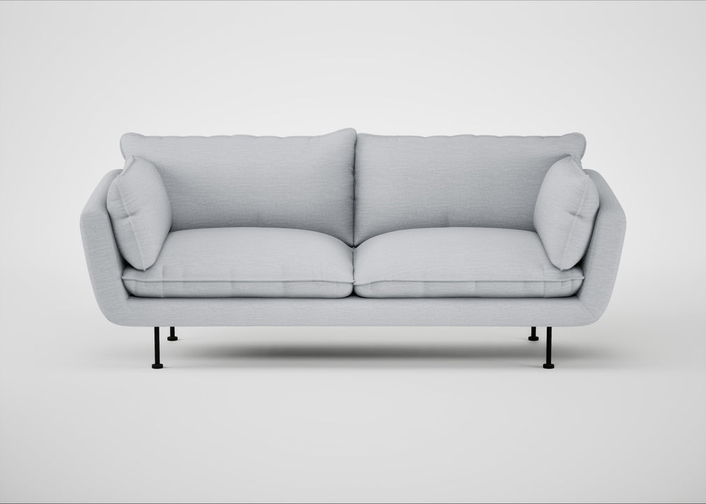 Allora 3 Seater Sofa Broad Weave Tin / Black