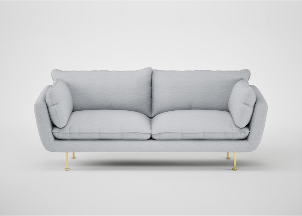 Allora 3 Seater Sofa Broad Weave Tin / Brass