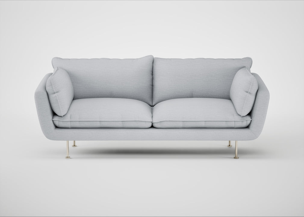 Allora 3 Seater Sofa Broad Weave Tin / Stainless Steel