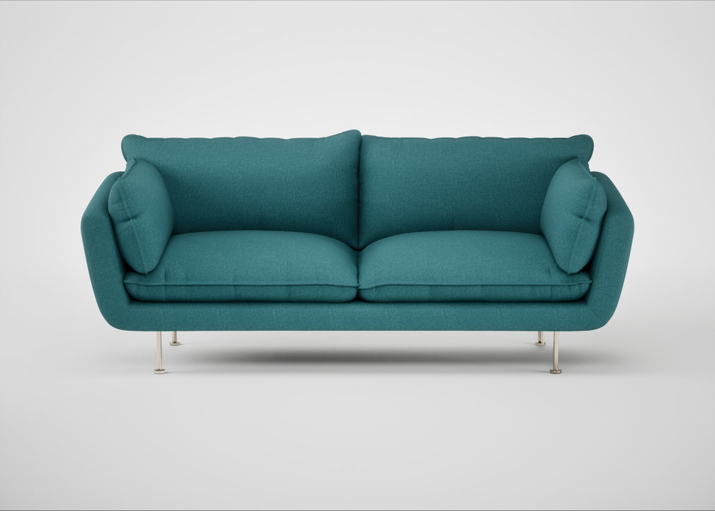 Allora 3 Seater Sofa Brushed Cotton Cadet / Stainless Steel