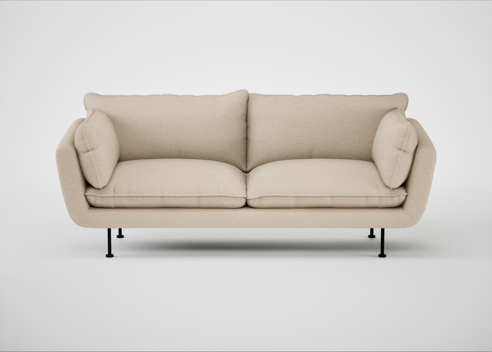 Allora 3 Seater Sofa Brushed Cotton Oat / Black