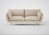 Allora 3 Seater Sofa Brushed Cotton Oat / Brass